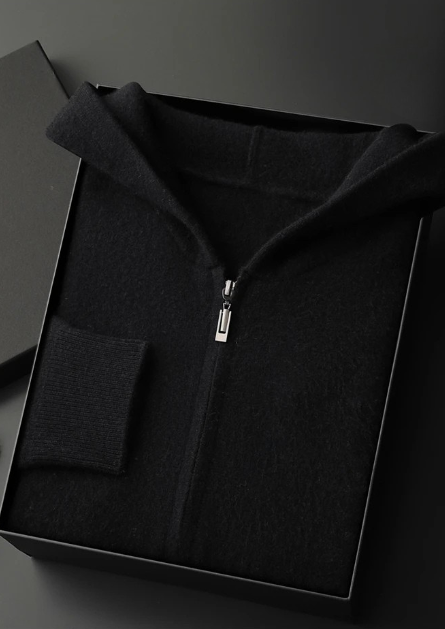 House of Whitmore | Hooded Zip-Up Knit Sweater