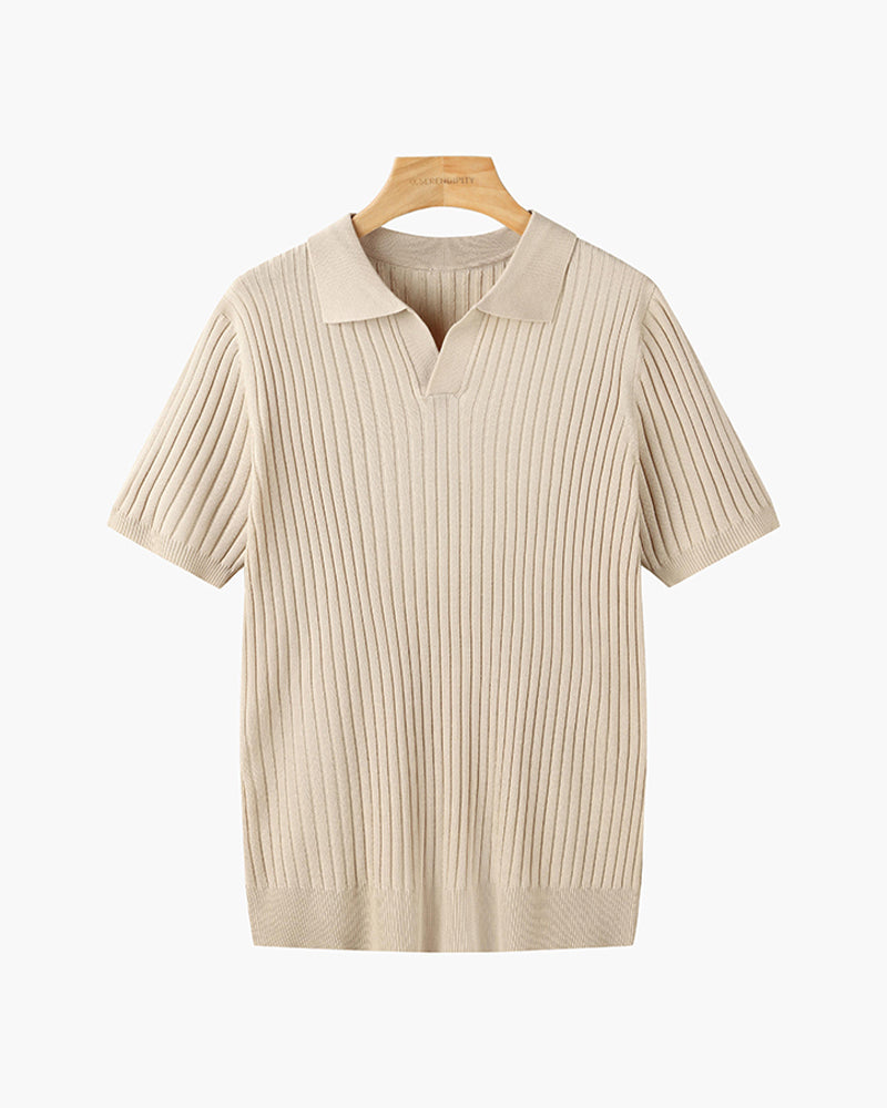 House of Whitmore | Cotton-Blend V-Neck Polo Shirt