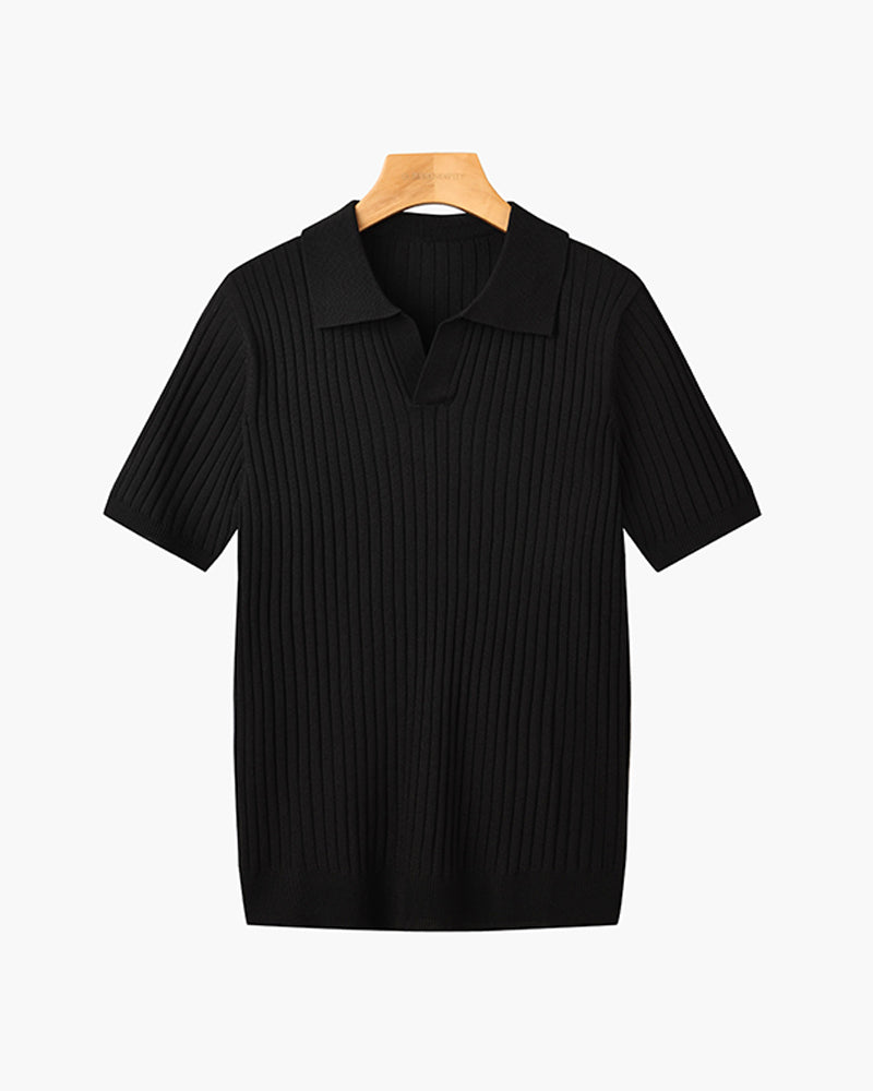 House of Whitmore | Cotton-Blend V-Neck Polo Shirt
