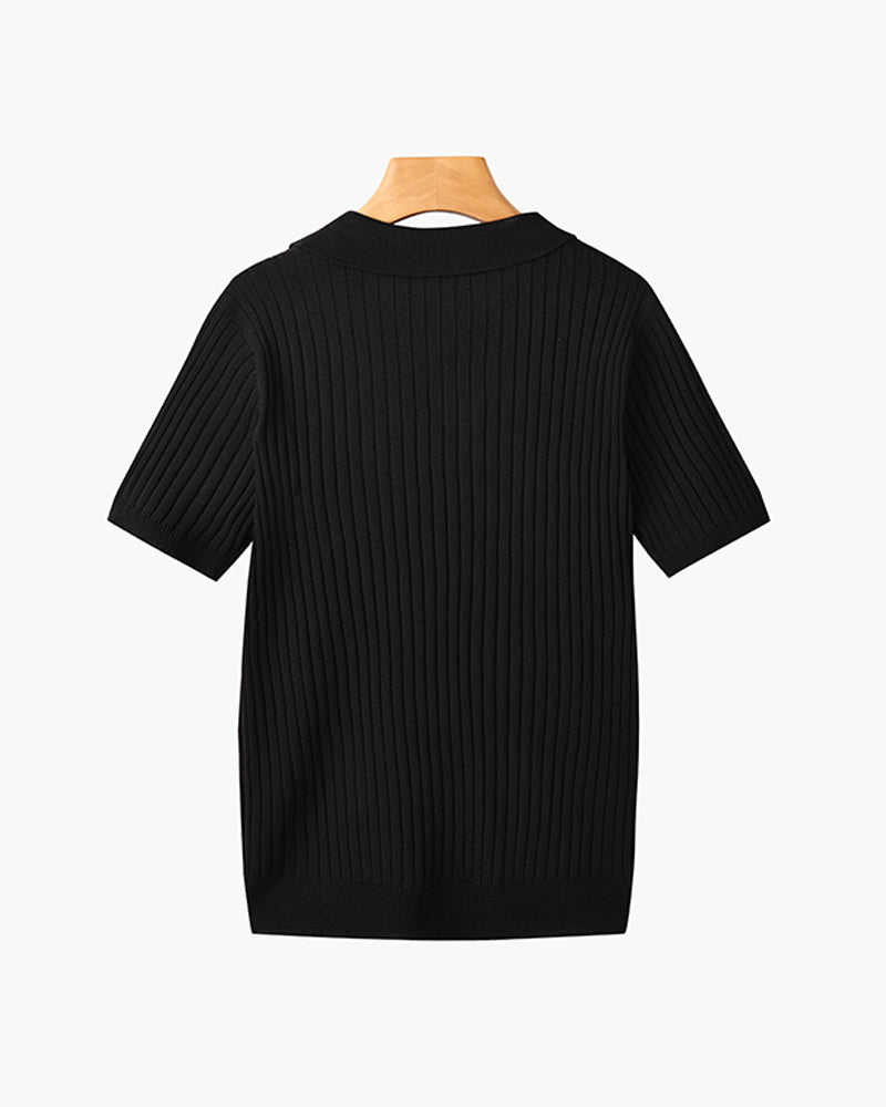 House of Whitmore | Cotton-Blend V-Neck Polo Shirt