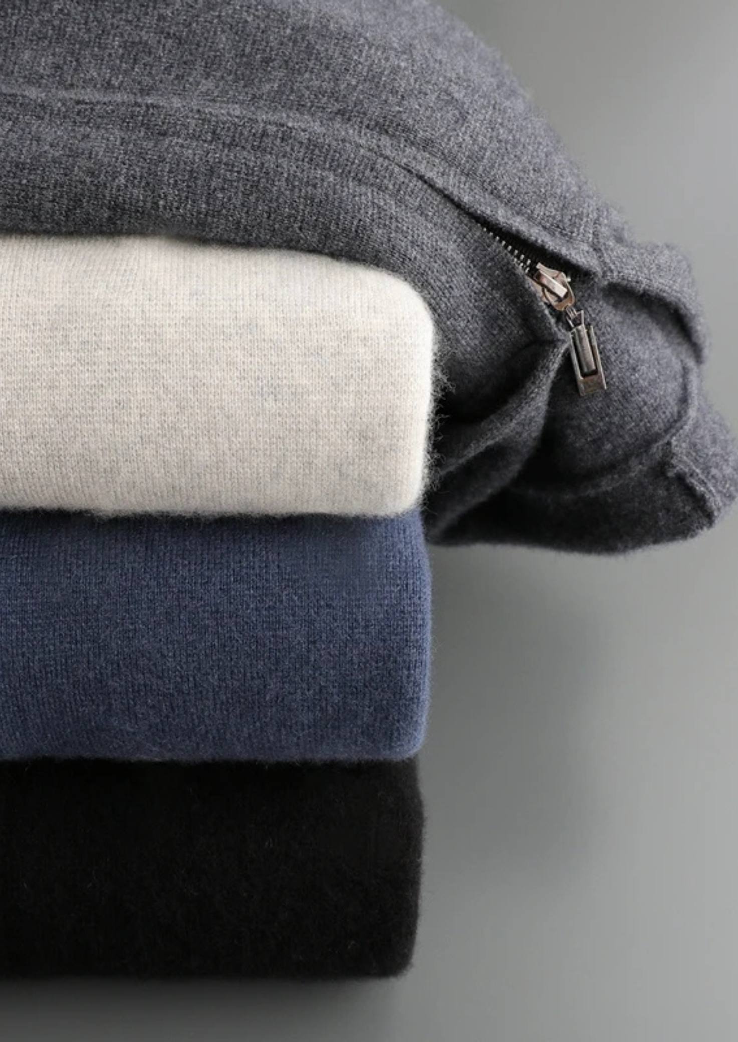 House of Whitmore | Hooded Zip-Up Knit Sweater