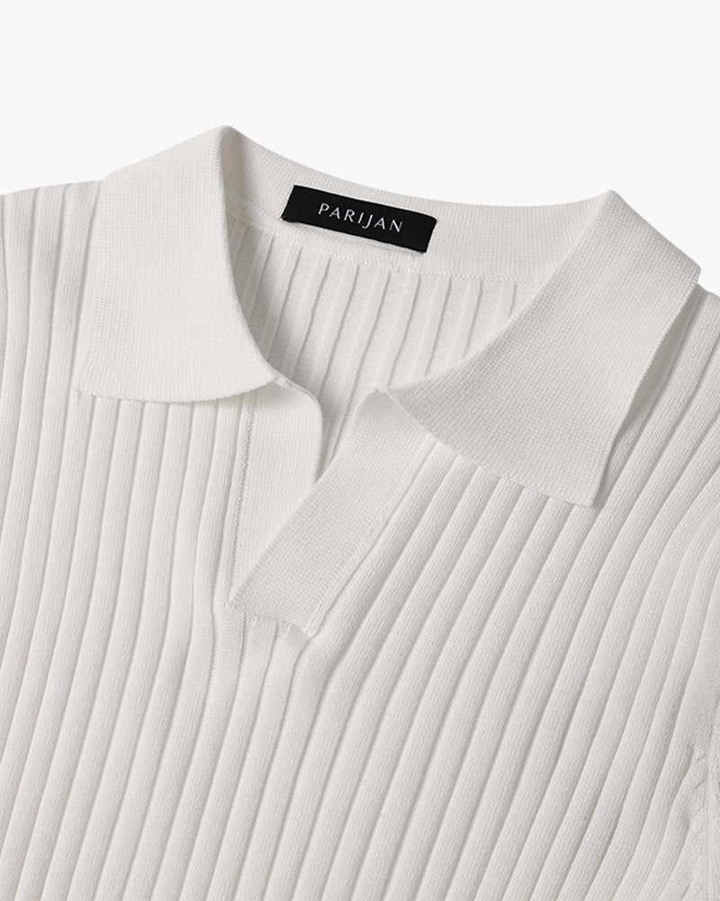 House of Whitmore | Cotton-Blend V-Neck Polo Shirt