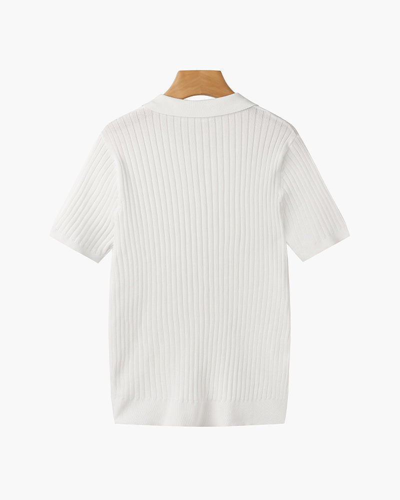 House of Whitmore | Cotton-Blend V-Neck Polo Shirt