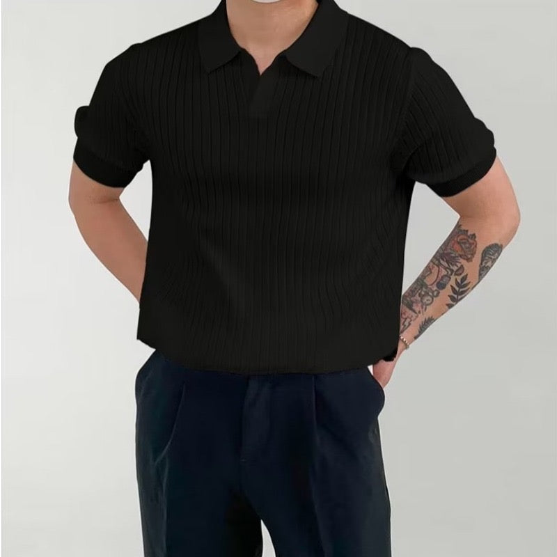 House of Whitmore | Cotton-Blend V-Neck Polo Shirt