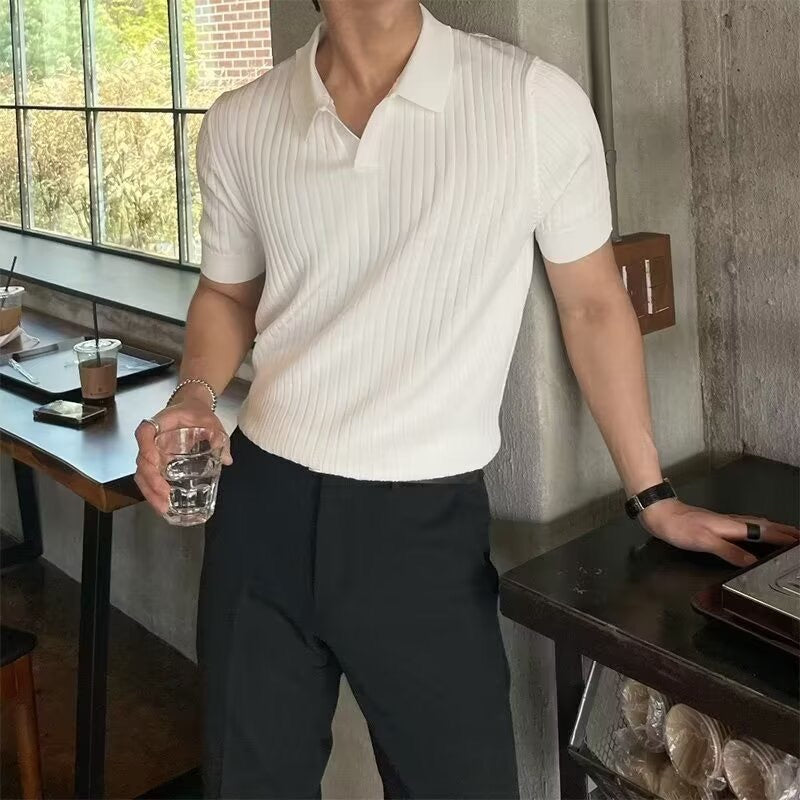 House of Whitmore | Cotton-Blend V-Neck Polo Shirt