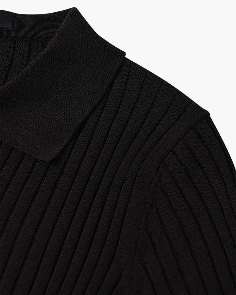 House of Whitmore | Cotton-Blend V-Neck Polo Shirt