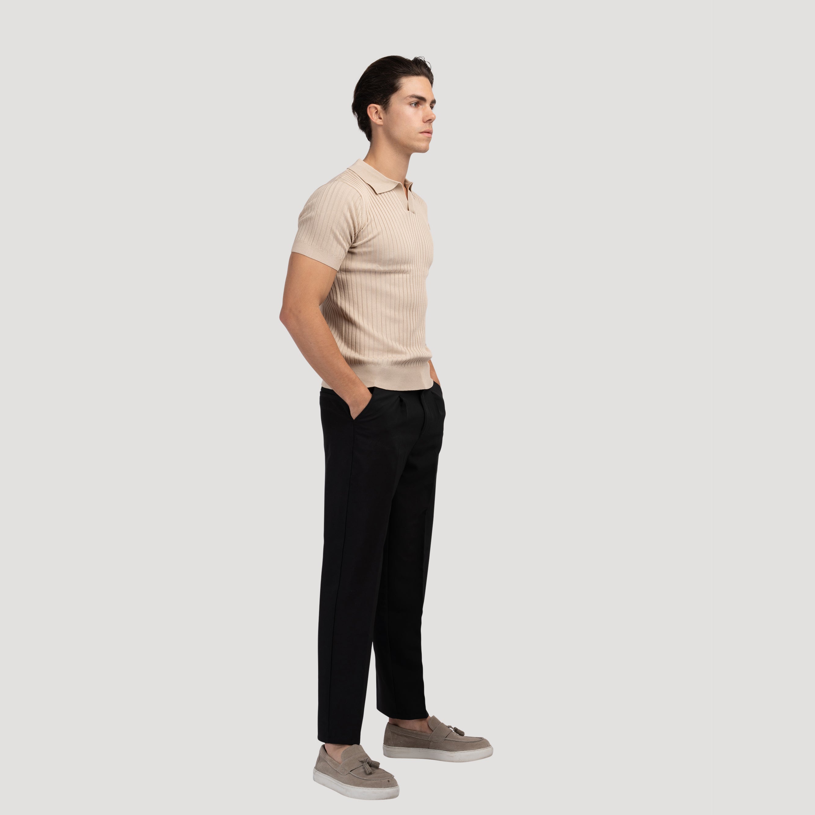 House of Whitmore | Cotton-Blend V-Neck Polo Shirt