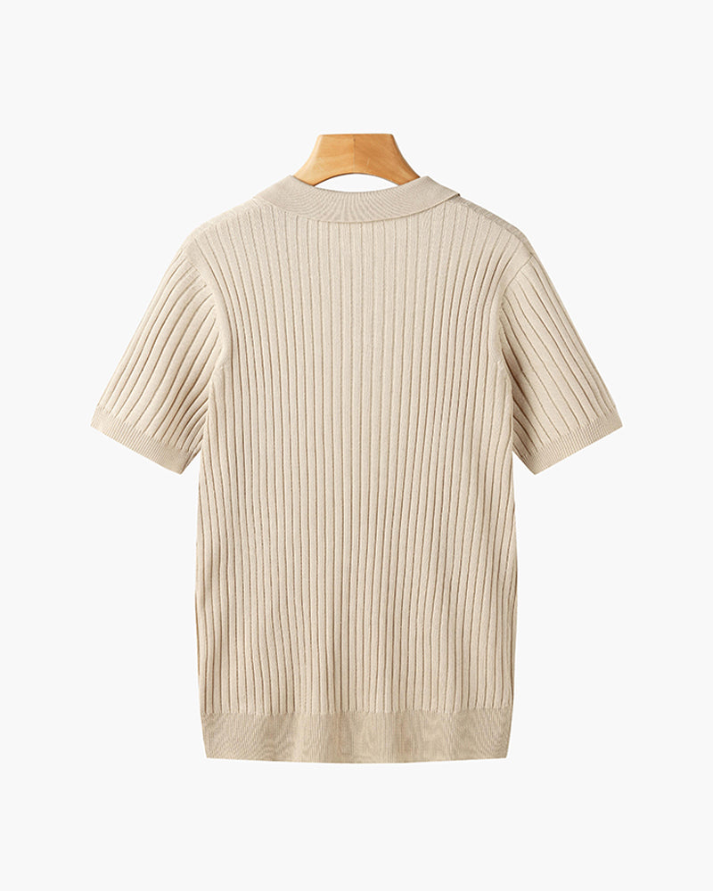 House of Whitmore | Cotton-Blend V-Neck Polo Shirt