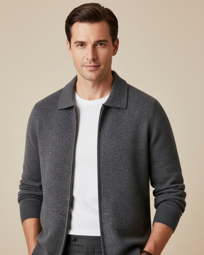 House of Whitmore | Full-Zip Knit Sweater