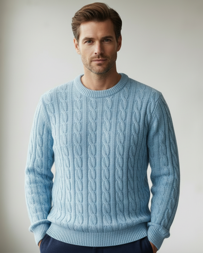 House of Whitmore | Classic Cable Knit Crewneck